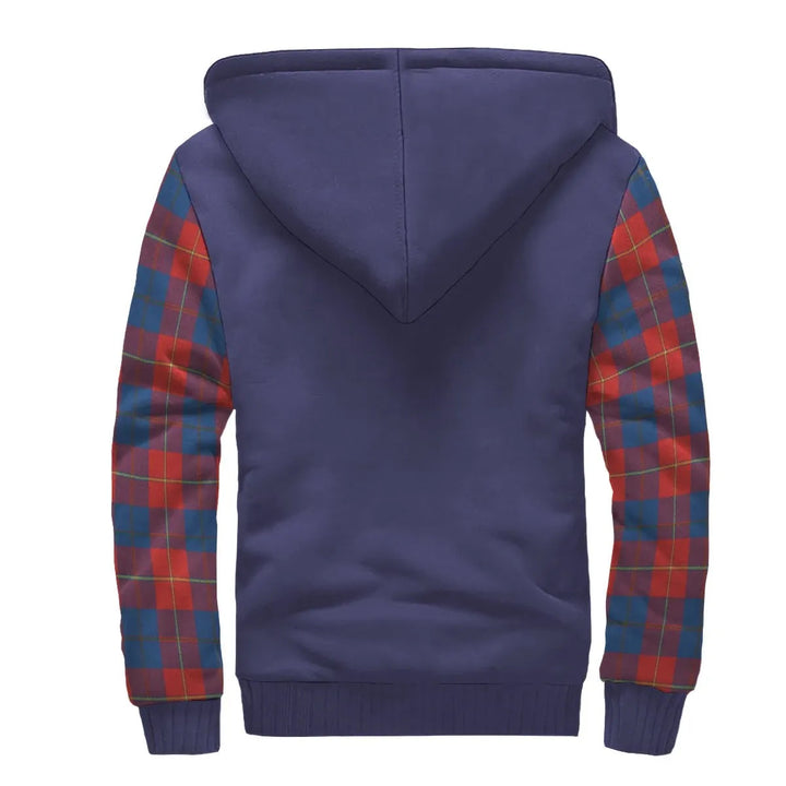 Scottish Blane Clan Crest Tartan Plaid Sleeve Sherpa Hoodie