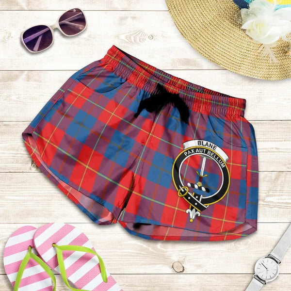 Scottish Blane Clan Crest Tartan Women Shorts