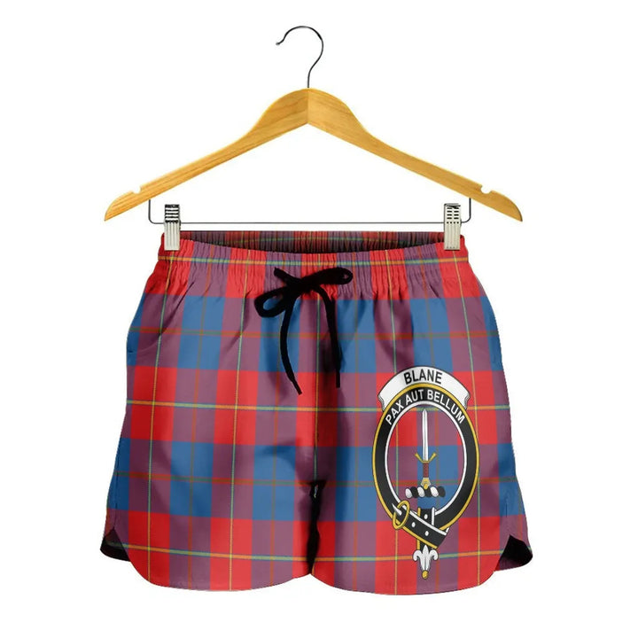 Scottish Blane Clan Crest Tartan Women Shorts