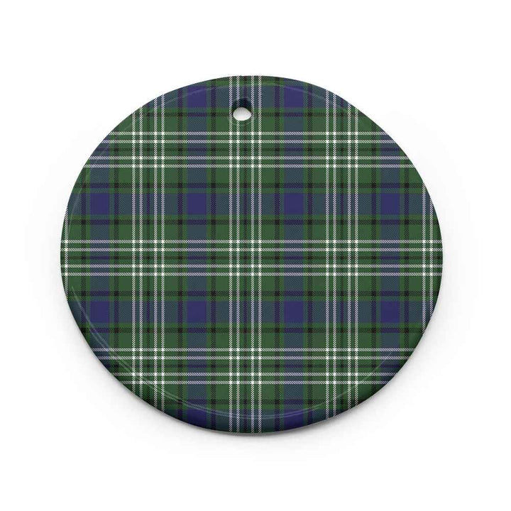 Scottish Blyth Clan Tartan Ceramic Ornament Circle Shape Tartan Plaid