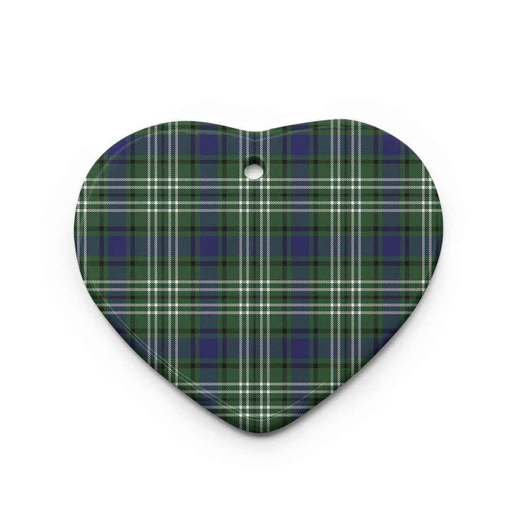 Scottish Blyth Clan Tartan Ceramic Ornament Heart Shape Tartan Plaid