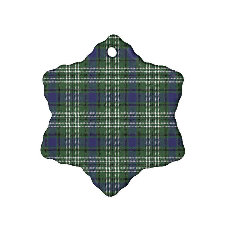 Scottish Blyth Clan Tartan Ceramic Ornament Snow Flake Shape Tartan Plaid