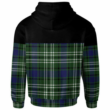 Scottish Blyth Clan Tartan Hoodie - Horizontal Style Back Side Tartan Plaid