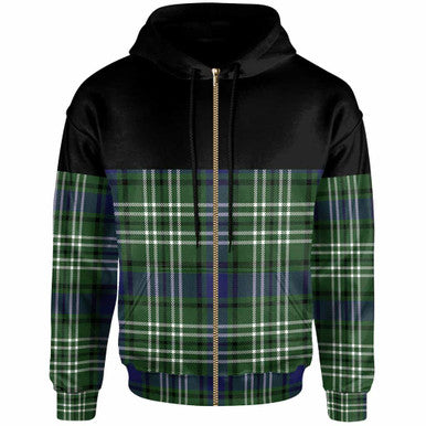 Scottish Blyth Clan Tartan Hoodie - Horizontal Style Zip Tartan Plaid