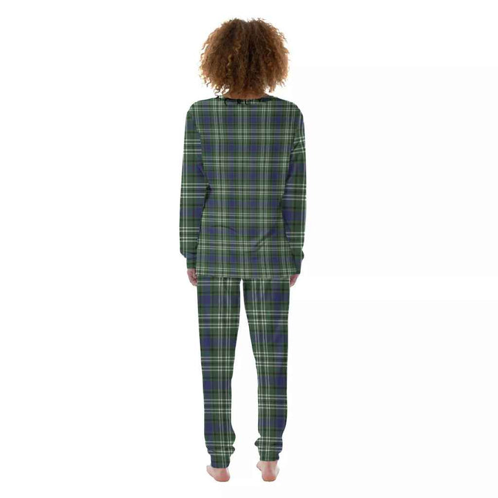 Scottish Blyth Clan Tartan Pajama Set Women Back Side Tartan Plaid