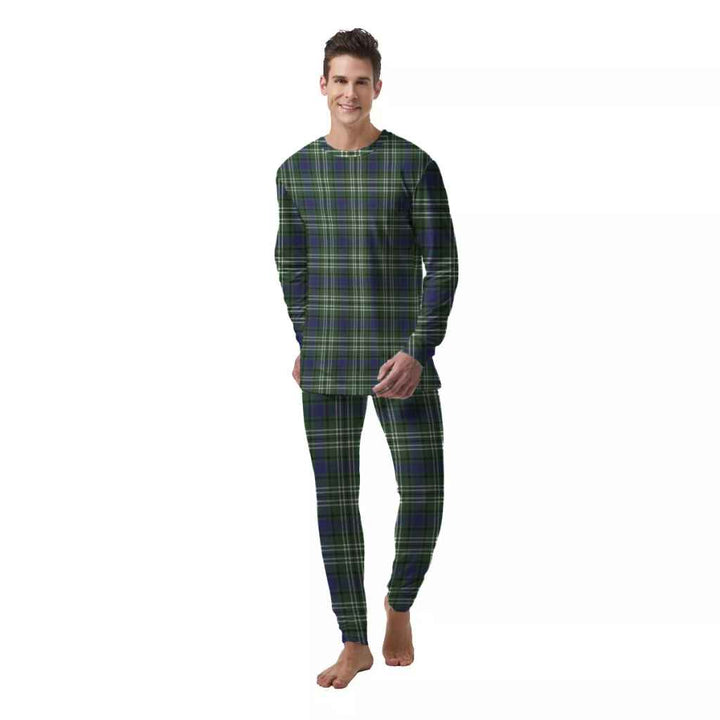 Scottish Blyth Clan Tartan Pajama Set  Men Front Side Tartan Plaid