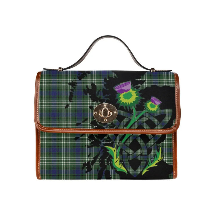 Scottish Blyth Clan Tartan Waterproof Canvas Bag With Thistle Tartan Plaid 1