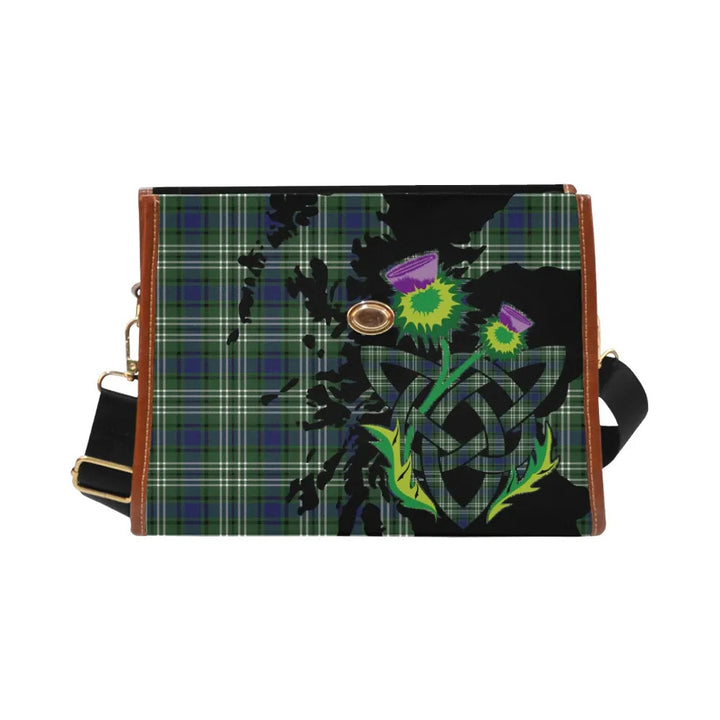 Scottish Blyth Clan Tartan Waterproof Canvas Bag With Thistle Tartan Plaid 2
