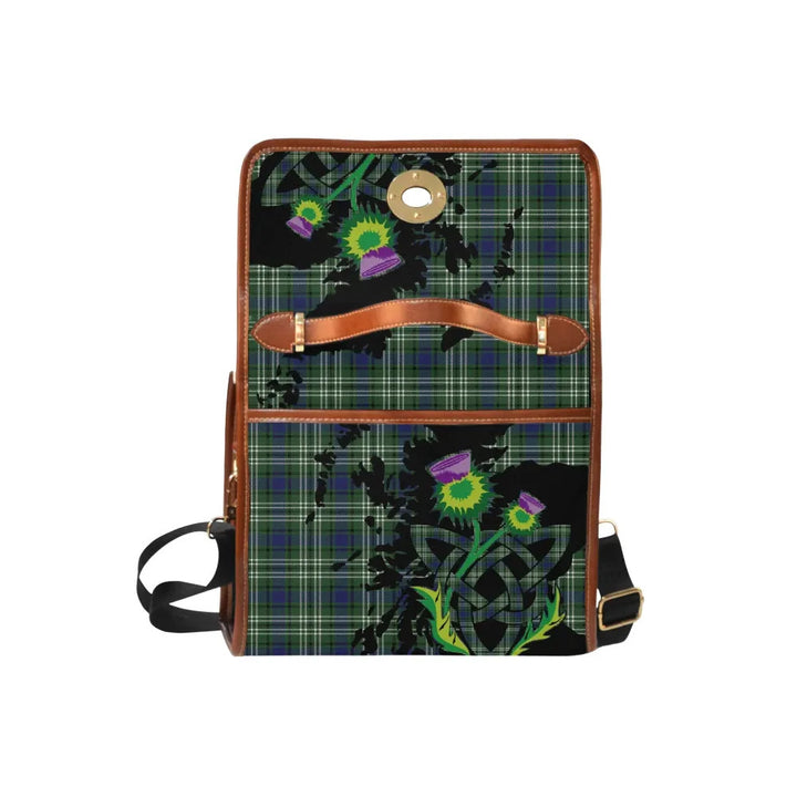 Scottish Blyth Clan Tartan Waterproof Canvas Bag With Thistle Tartan Plaid 6