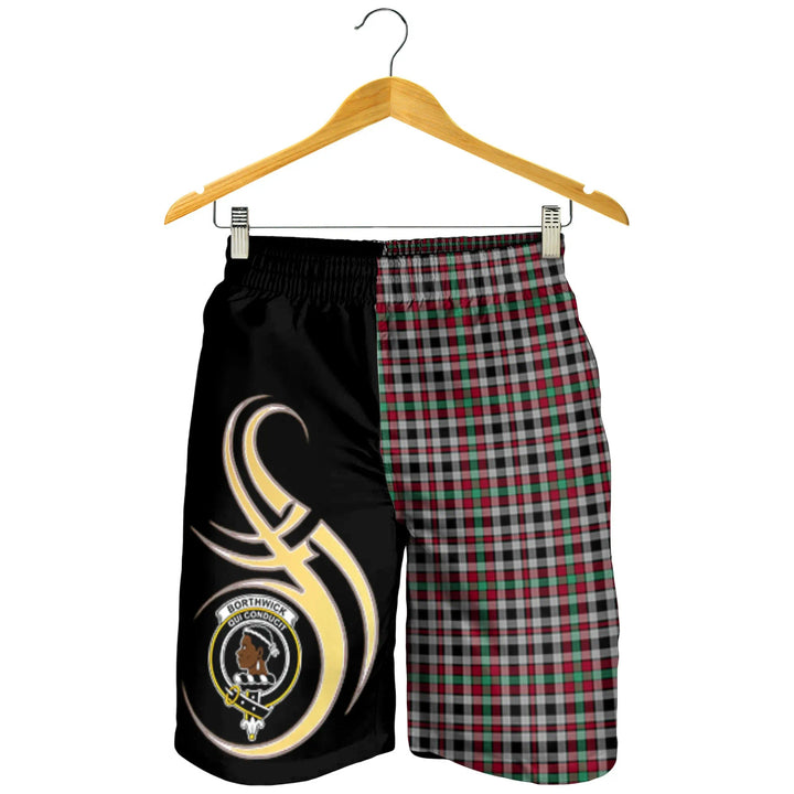 Scottish Borthwick Ancient Clan Crest Tartan Believe in Me Men's Shorts