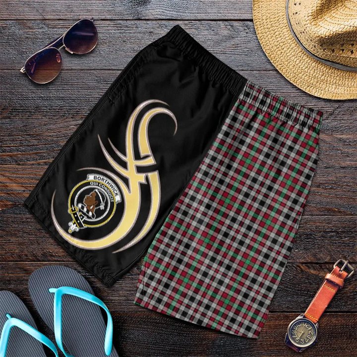 Scottish Borthwick Ancient Clan Crest Tartan Believe in Me Men's Shorts