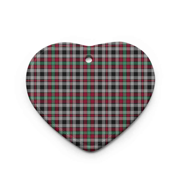 Scottish Borthwick Ancient Clan Tartan Ceramic Ornament Heart Shape Tartan Plaid