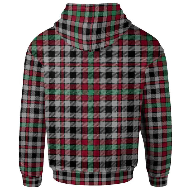 Scottish Borthwick Ancient Clan Tartan Hoodie Back Side Tartan Plaid