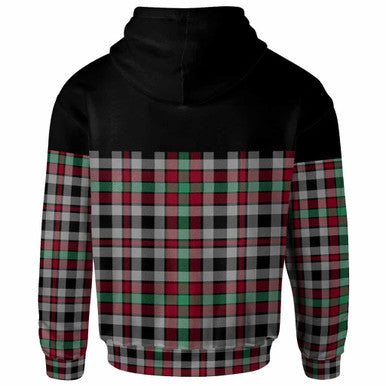 Scottish Borthwick Ancient Clan Tartan Hoodie - Horizontal Style Back Side Tartan Plaid