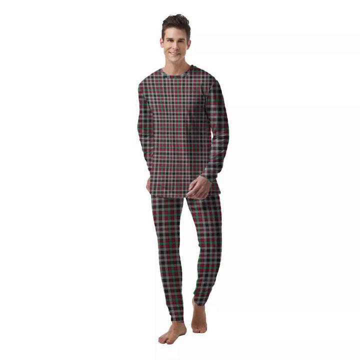 Scottish Borthwick Ancient Clan Tartan Pajama Set  Men Front Side Tartan Plaid