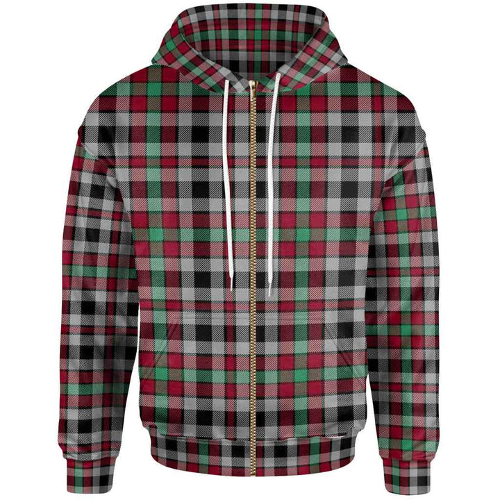 Scottish Borthwick Ancient Clan Tartan Hoodie Zip Tartan Plaid