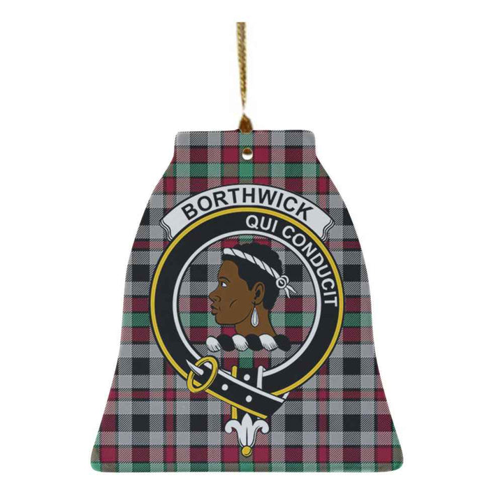 Scottish Borthwick Clan Crest Tartan Ceramic Ornament Bell Shape Tartan Plaid