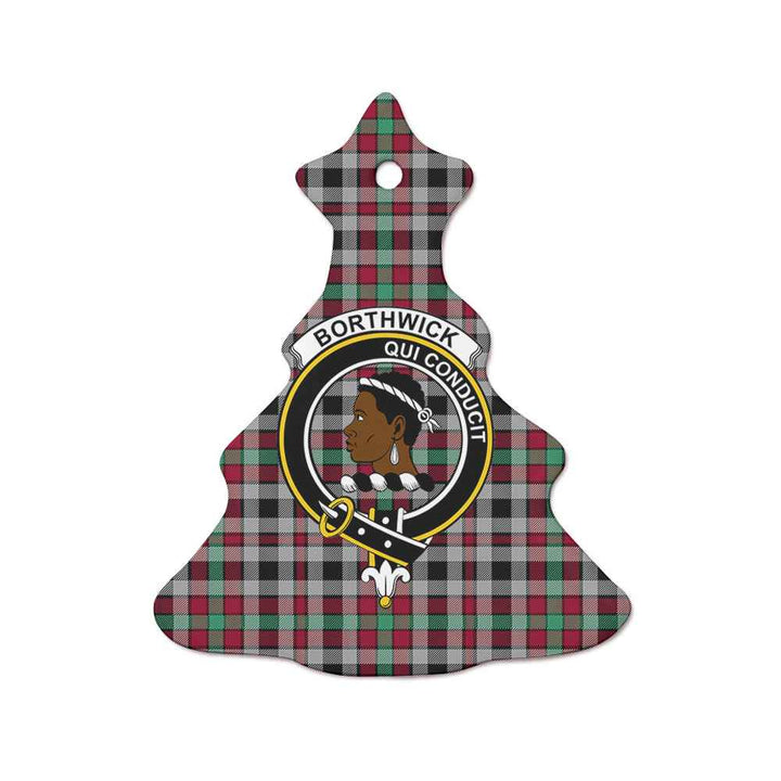 Scottish Borthwick Clan Crest Tartan Ceramic Ornament Tree Shape Tartan Plaid