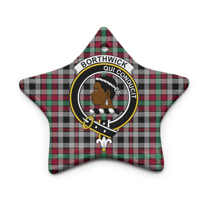 Scottish Borthwick Clan Crest Tartan Ceramic Ornament Star Shape Tartan Plaid