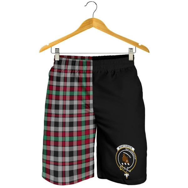 Scottish Borthwick Clan Crest Tartan Half of Me Men's Shorts