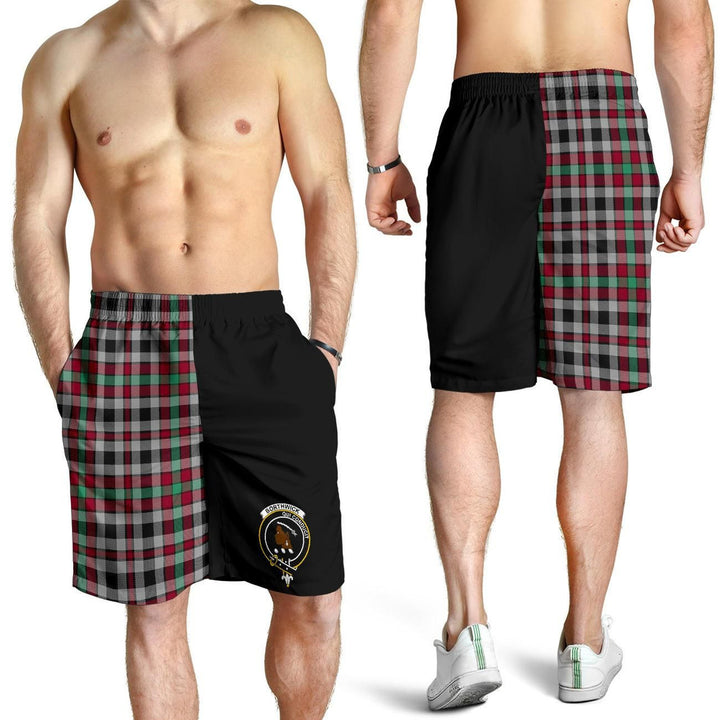 Scottish Borthwick Clan Crest Tartan Half of Me Men's Shorts