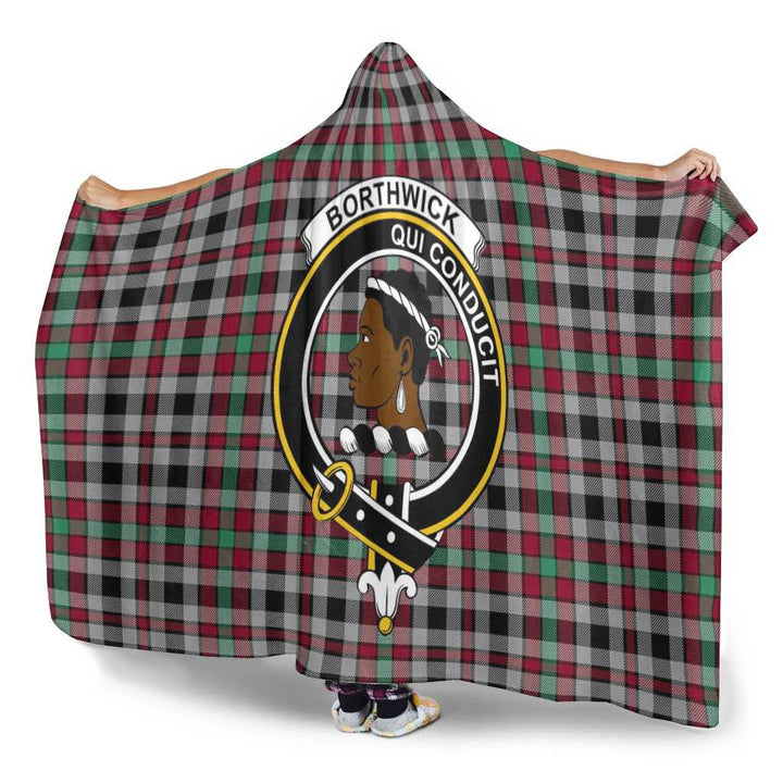 Scottish Borthwick Clan Crest Tartan Hooded Blanket Tartan Plaid 3