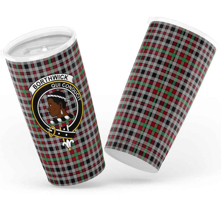 Scottish Borthwick Clan Crest Tartan Insulated Tumbler Tartan Plaid 3