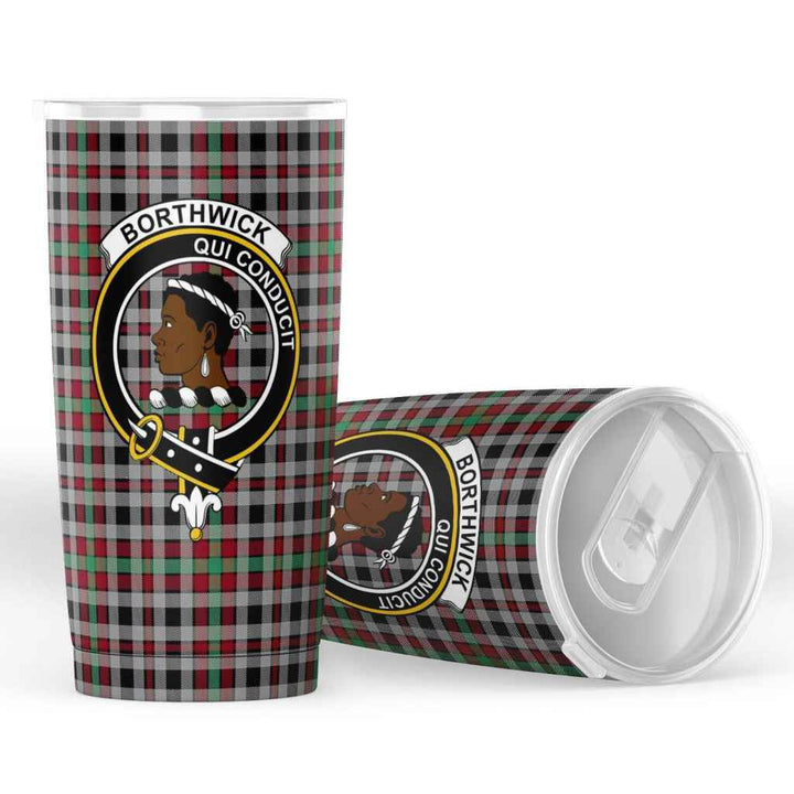 Scottish Borthwick Clan Crest Tartan Insulated Tumbler Tartan Plaid 4