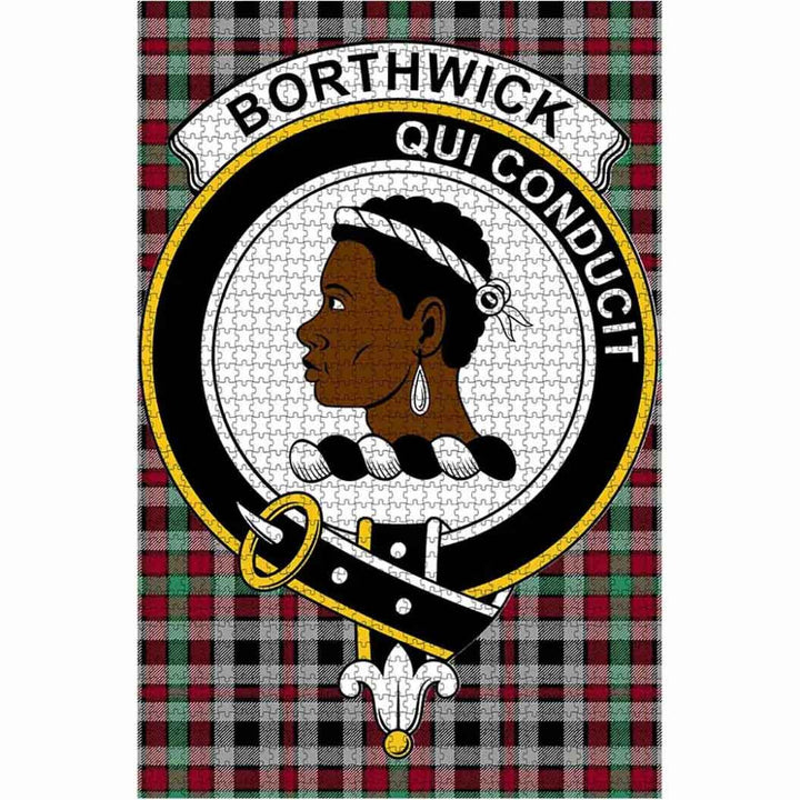Scottish Borthwick Clan Crest Tartan Jigsaw Puzzle 1