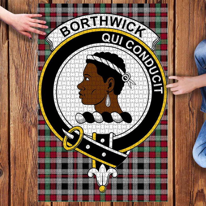 Scottish Borthwick Clan Crest Tartan Jigsaw Puzzle 3