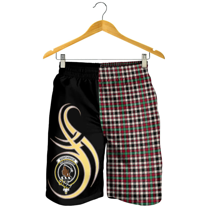 Scottish Borthwick Dress Ancient Clan Crest Tartan Believe in Me Men's Shorts