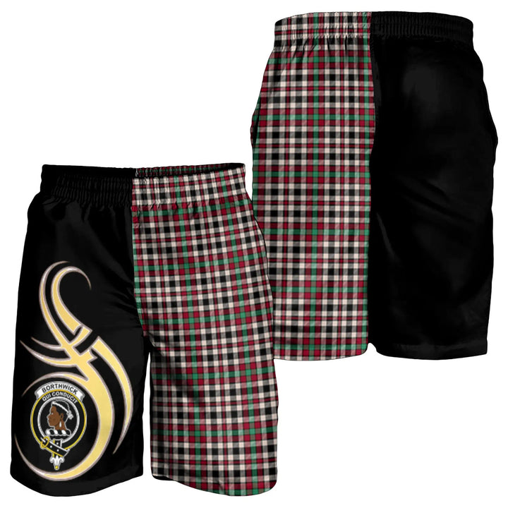 Scottish Borthwick Dress Ancient Clan Crest Tartan Believe in Me Men's Shorts
