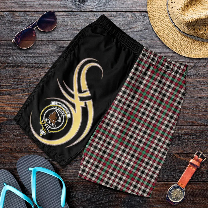 Scottish Borthwick Dress Ancient Clan Crest Tartan Believe in Me Men's Shorts