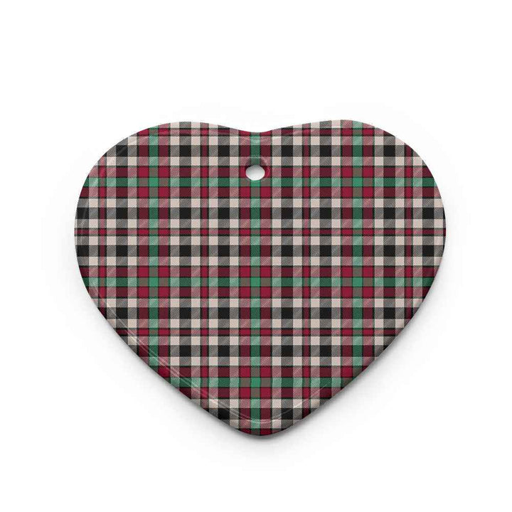 Scottish Borthwick Dress Ancient Clan Tartan Ceramic Ornament Heart Shape Tartan Plaid