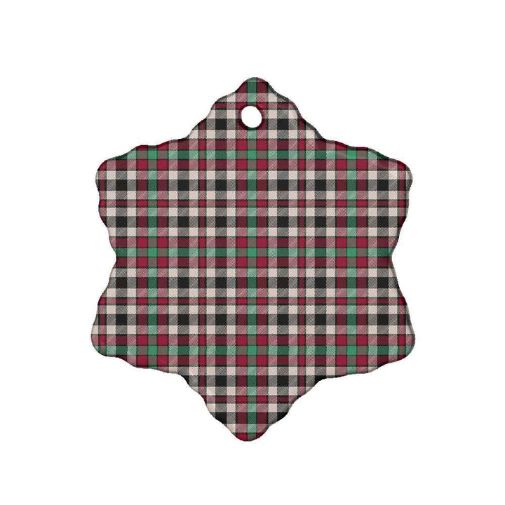 Scottish Borthwick Dress Ancient Clan Tartan Ceramic Ornament Snow Flake Shape Tartan Plaid
