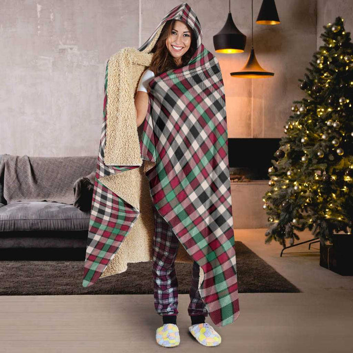 Scottish Borthwick Dress Ancient Clan Tartan Hooded Blanket Tartan Plaid 6