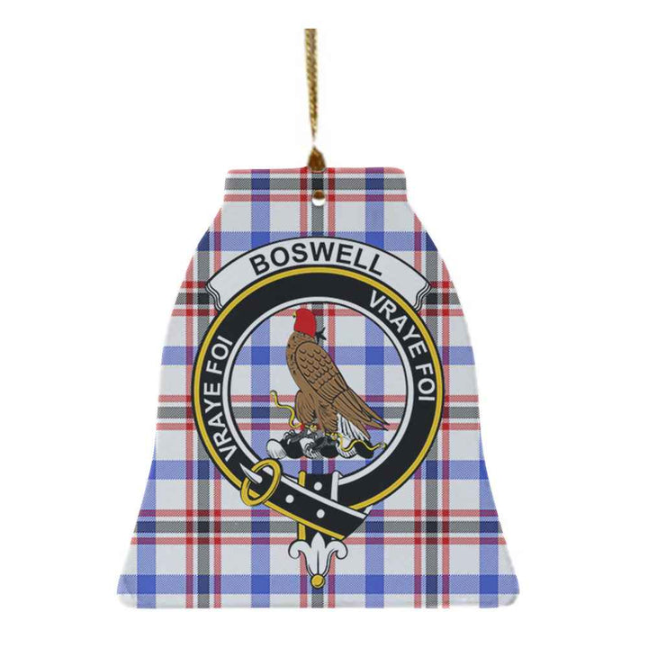 Scottish Boswell Clan Crest Tartan Ceramic Ornament Bell Shape Tartan Plaid