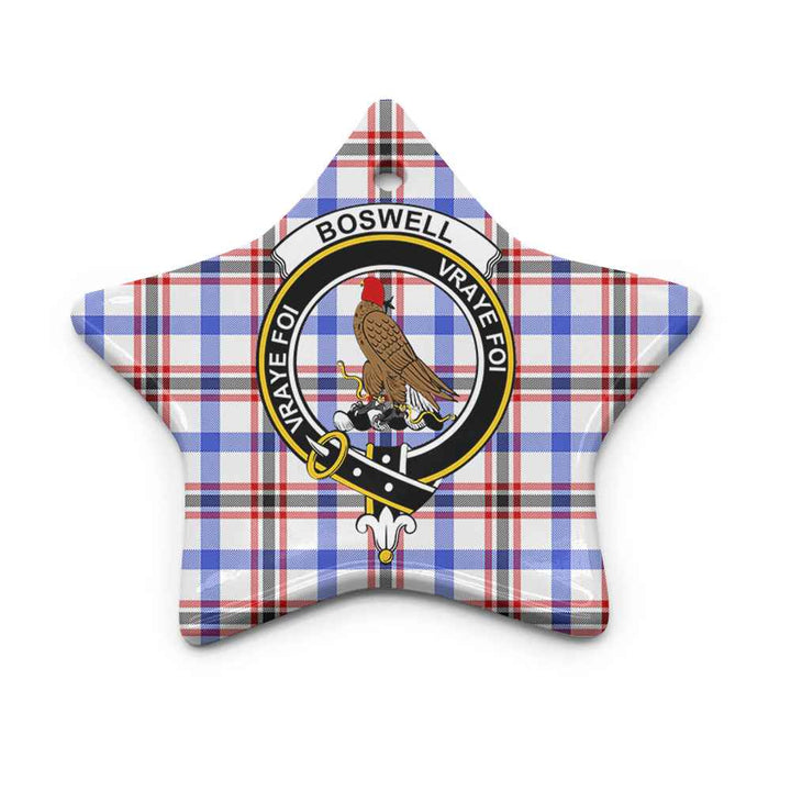 Scottish Boswell Clan Crest Tartan Ceramic Ornament Star Shape Tartan Plaid
