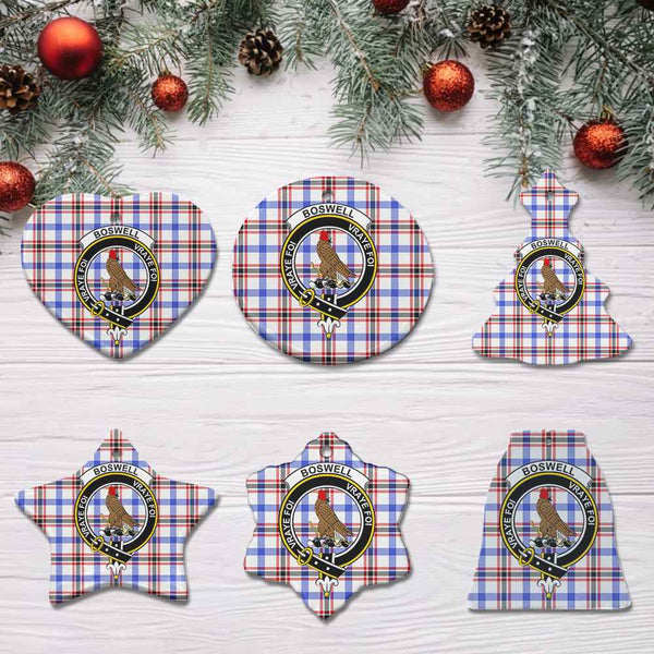 Scottish Boswell Clan Crest Tartan Ceramic Ornament All Tartan Plaid