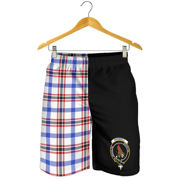 Scottish Boswell Clan Crest Tartan Half of Me Men's Shorts