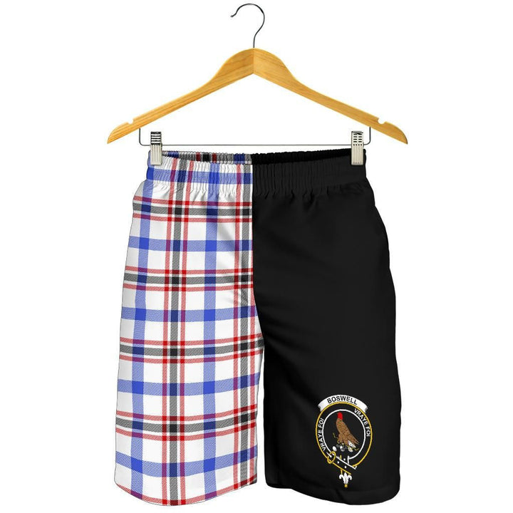 Scottish Boswell Clan Crest Tartan Half of Me Men's Shorts