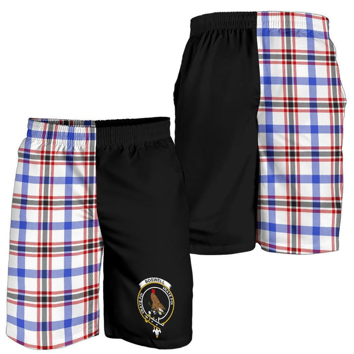 Scottish Boswell Clan Crest Tartan Half of Me Men's Shorts