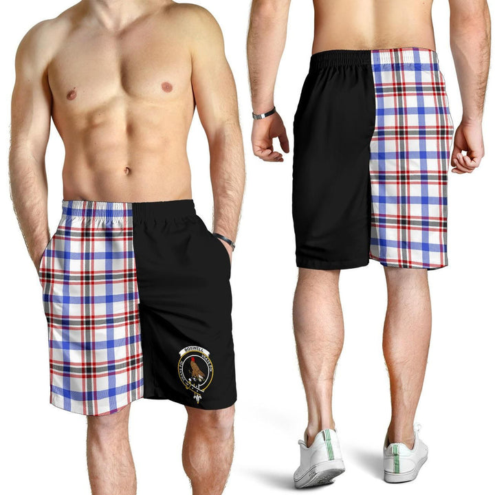 Scottish Boswell Clan Crest Tartan Half of Me Men's Shorts