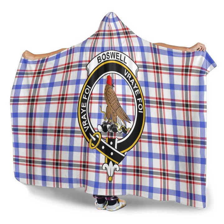 Scottish Boswell Clan Crest Tartan Hooded Blanket Tartan Plaid 3