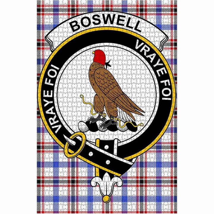 Scottish Boswell Clan Crest Tartan Jigsaw Puzzle 1