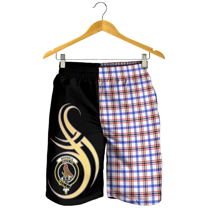 Scottish Boswell Modern Clan Crest Tartan Believe in Me Men's Shorts
