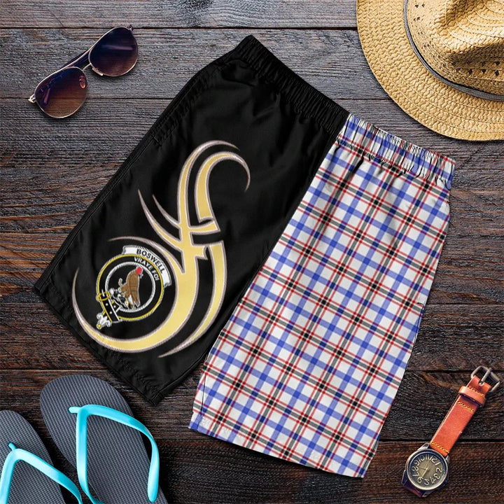 Scottish Boswell Modern Clan Crest Tartan Believe in Me Men's Shorts