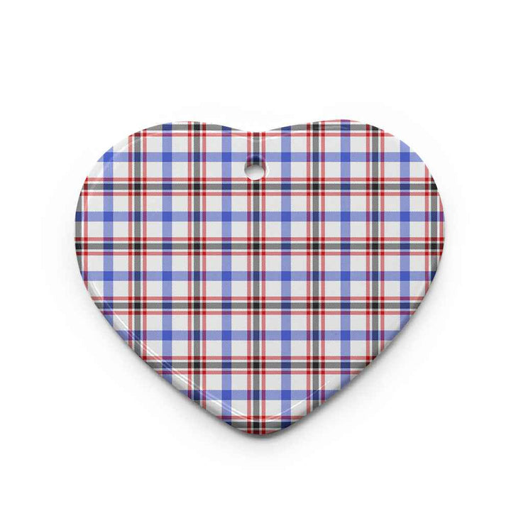 Scottish Boswell Modern Clan Tartan Ceramic Ornament Heart Shape Tartan Plaid