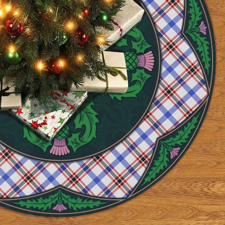 Scottish Boswell Modern Clan Tartan Christmas Tree Skirt Old Scottish Thistle Flower No Tassels Tartan Plaid 2
