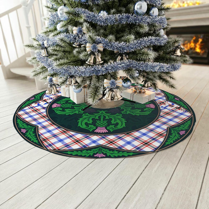 Scottish Boswell Modern Clan Tartan Christmas Tree Skirt Old Scottish Thistle Flower No Tassels Tartan Plaid 3